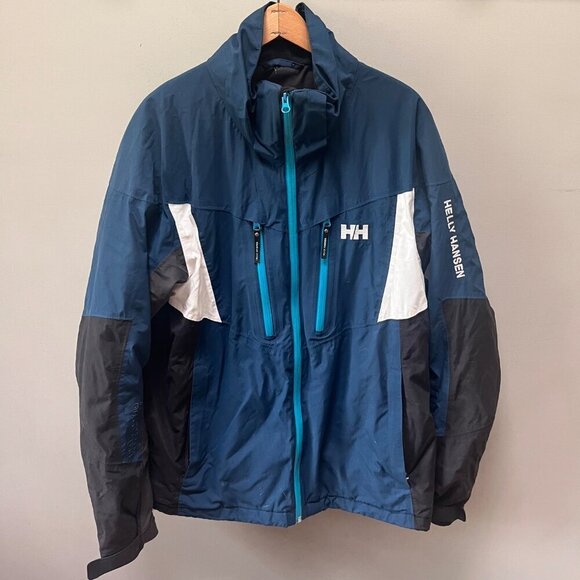 Helly Hansen Men's Waterproof Jacket L/G Helly Tech‎ Performance Blue/White - Picture 1 of 8